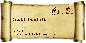 Csuti Dominik névjegykártya